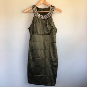 B Smart Olive Halter Dress